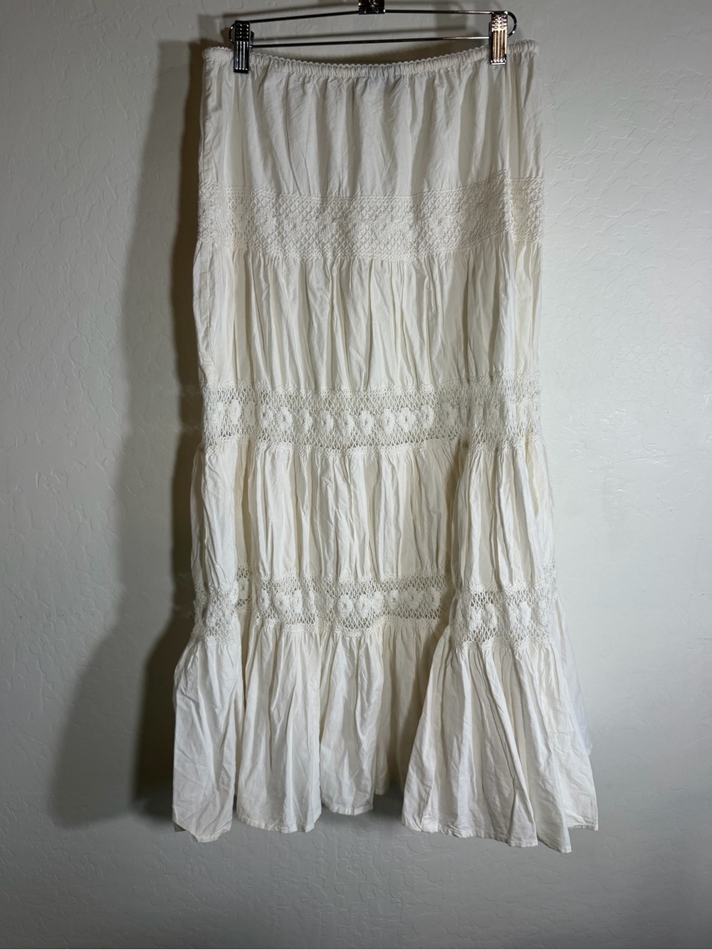 Tokyo Denim Bank Boho Tiered Crochet Maxi Skirt Free Size - Picture 4 of 4